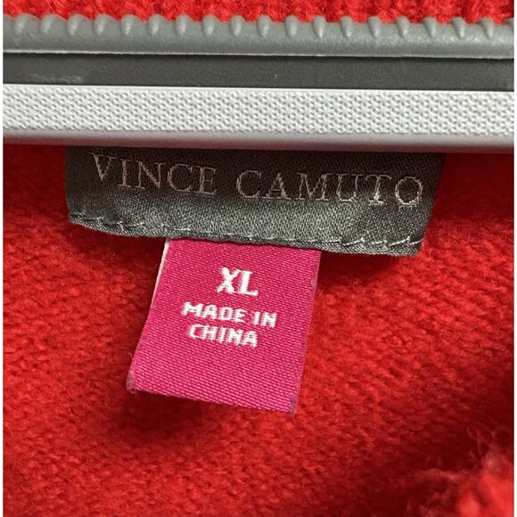 Vince Camuto Women’s XL Red LOVE Sweater Pullover Crew Neck Long Sleeve - Picture 3 of 4